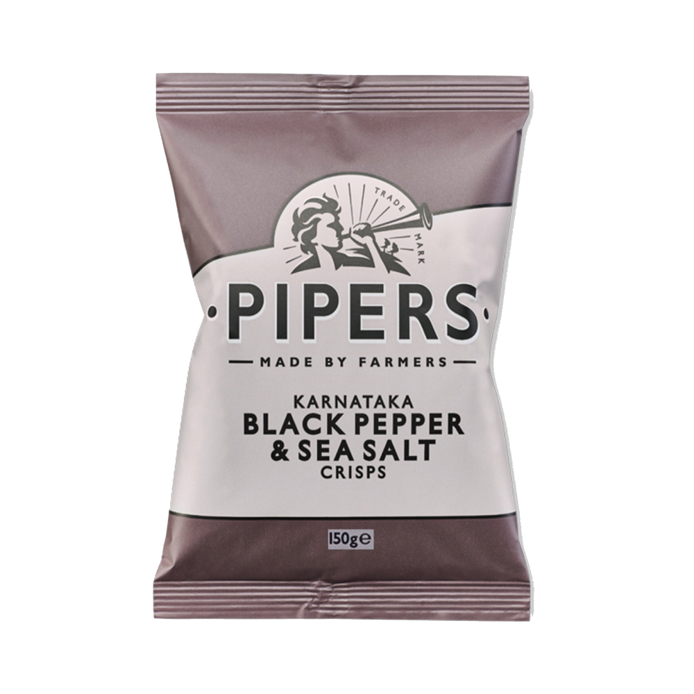 Pipers Black Pepper & Sea Salt crisps 150g