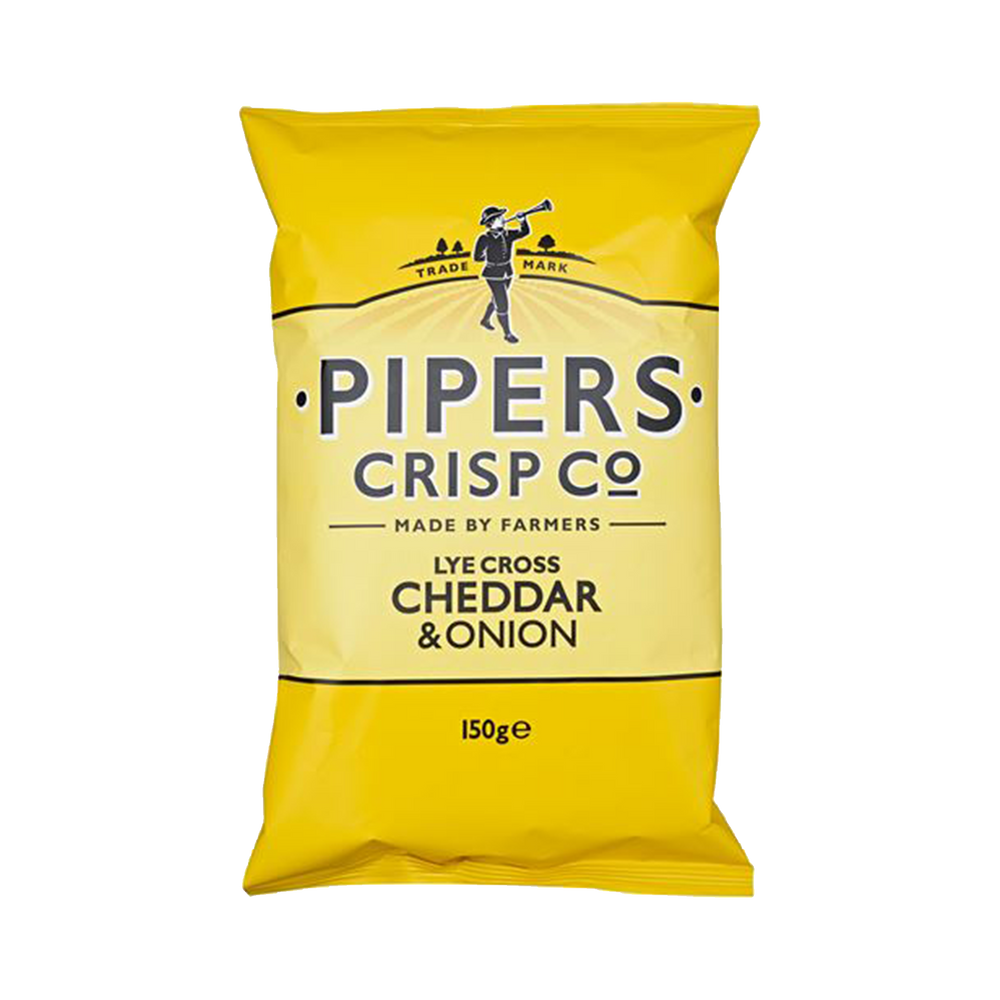 Pipers Cheddar & onion crisps 150g
